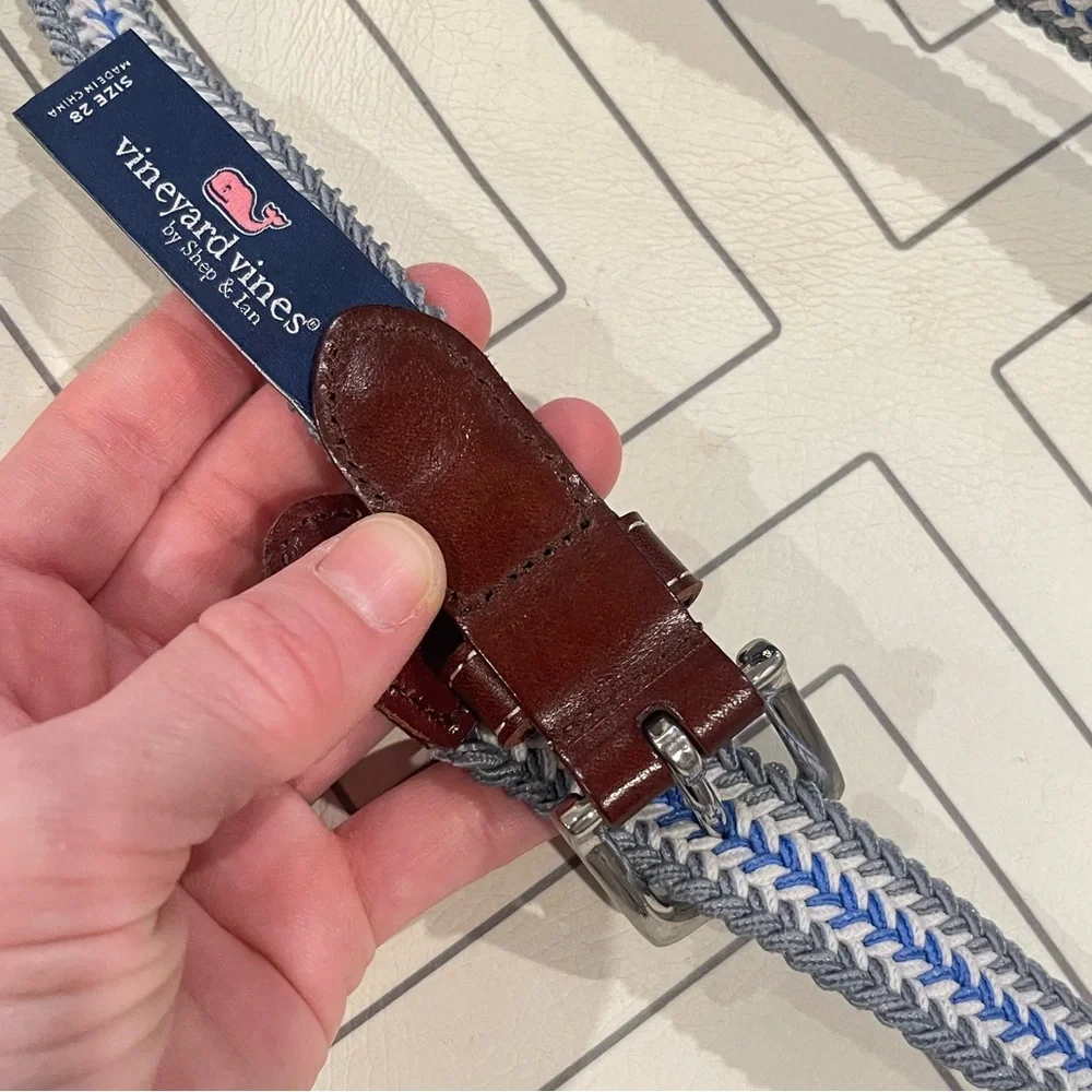 Vineyard Vines Woven Leather Belt